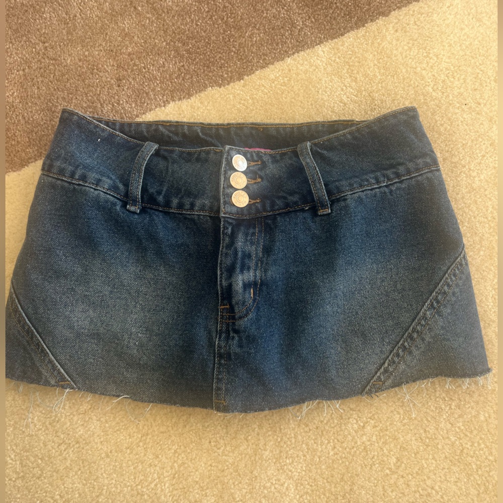 Edikted Dark Blue Denim Skort